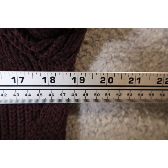 Anthropologie MOTH High Low Turtleneck Sweater Size L  Color Eggplant - Picture 6 of 8